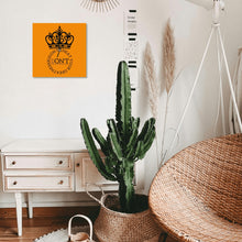 Load image into Gallery viewer, Royalty 24 Black Logo & Orange PVC and Square Wall Clock - No scale for Living Room Office