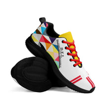 Load image into Gallery viewer, DEI SL25 Black Logo, Red Stripes & Multi Color Design Adult EVA Mesh Walking Running Shoes