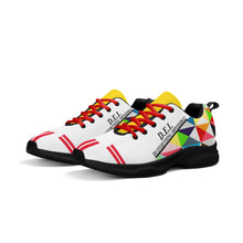 Load image into Gallery viewer, DEI SL25 Black Logo, Red Stripes & Multi Color Design Adult EVA Mesh Walking Running Shoes