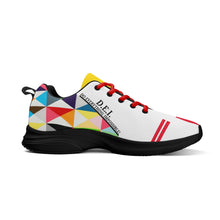 Load image into Gallery viewer, DEI SL25 Black Logo, Red Stripes & Multi Color Design Adult EVA Mesh Walking Running Shoes
