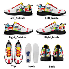 Load image into Gallery viewer, DCYG SL25 Black Logo, Red Stripes & Multi Color Design Adult EVA Mesh Walking Running Shoes