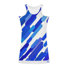 Load image into Gallery viewer, 25 SX Blue ,White & Blue Logo Womens Summer Dresses Sexy Wrap Hip Mini Slim Fitted Dress