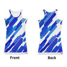 Load image into Gallery viewer, 25 SX Blue ,White & Blue Logo Womens Summer Dresses Sexy Wrap Hip Mini Slim Fitted Dress