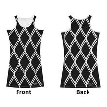 Load image into Gallery viewer, 25 SX Black , White Netting & White Logo Womens Summer Dresses Sexy Wrap Hip Mini Slim Fitted Dress