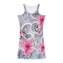 Load image into Gallery viewer, 25 SX Gray & Pink Floral Womens Summer Dresses Sexy Wrap Hip Mini Slim Fitted Dress