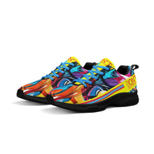 Load image into Gallery viewer, UX Red Logo, Blue , Red Strips & Yellow Adult EVA Mesh Walking Running Shoes