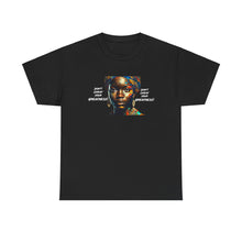 Load image into Gallery viewer, Blk Woman ,Multicolor Scarf & White Unisex Heavy Cotton Tee