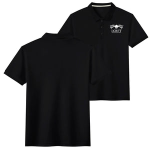 DONT DRONE WEAR White Logo Man Black Polo Shirts (Only Ship by Your Label )