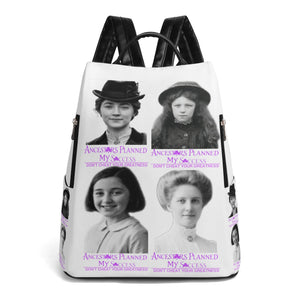 4 Ancestors Planned My Success, Pink Female Logo, White , Pink Backpack Bag