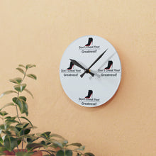 Load image into Gallery viewer, DCYG Black Red Bottoms & White Acrylic Wall Clock