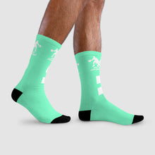 Load image into Gallery viewer, DCYG Dbl Basketball Players Mint Green & White Crew Socks (EU)