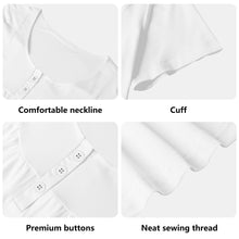 Load image into Gallery viewer, DCYG XD Black & White Womens Scoop Neck Short sleeve Loose Blouse