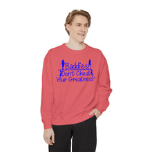 Load image into Gallery viewer, DCYG 24SX Baddies Blue Logo Garment-Dyed Sweatshirt