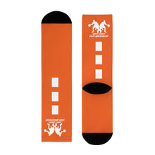 Load image into Gallery viewer, DCYG Dbl Basketball Players Orange & Grey Crew Socks (EU)