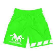 Load image into Gallery viewer, DCYG Dbl BB Players Neon Green & White Men's Shorts