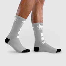 Load image into Gallery viewer, DCYG Dbl Basketball Players White & Grey Crew Socks (EU)