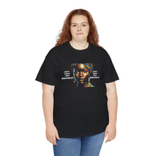 Load image into Gallery viewer, Blk Woman ,Multicolor Scarf & White Unisex Heavy Cotton Tee