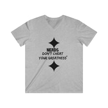 Load image into Gallery viewer, DCYG NERDS Black Logo Fitted V-Neck Short Sleeve Tee