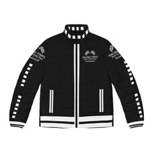 Load image into Gallery viewer, DCYG Racing Fans White Logo & Black Unisex Puffer Jacket (AOP)