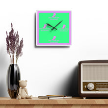 Load image into Gallery viewer, DCYG Pink Red Bottom, Green, Pink & White Acrylic Wall Clock