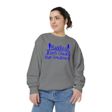Load image into Gallery viewer, DCYG 24SX Baddies Blue Logo Garment-Dyed Sweatshirt