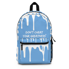 Load image into Gallery viewer, DCYG DRIP 24 White logo & Light Blue Backpack