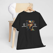 Load image into Gallery viewer, Blk Woman ,Multicolor Scarf & White Unisex Heavy Cotton Tee