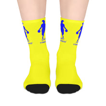 Load image into Gallery viewer, DCYG Blue &:Yellow Womens Basketball Mid-length Socks
