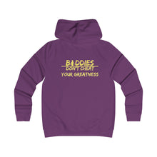 Load image into Gallery viewer, DCYG FX Baddies Yellow Logo Girlie College Hoodie