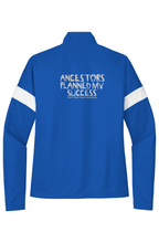Load image into Gallery viewer, Ancestors ,White Logo, Stripe & Navy Blue Womens Travel Full Zip Jacket