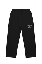Load image into Gallery viewer, Ancestors Black , White Logo & Black Relax Cuffless Track pants