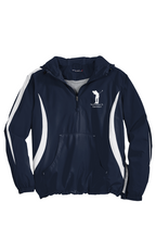 Load image into Gallery viewer, Latino Male, Golfer, White Logo Color block Raglan Anorak