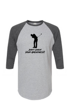 Load image into Gallery viewer, Male Golfer, Black Logo Raglan Tee