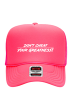 Load image into Gallery viewer, NEON RAVE White Logo 5 Panel Trucker Cap
