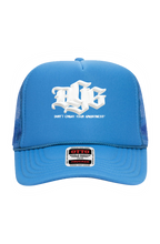 Load image into Gallery viewer, DCYG BOLD White Logo 5 Panel Neon Trucker Cap