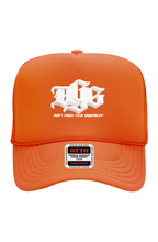Load image into Gallery viewer, DCYG BOLD White Logo 5 Panel Neon Trucker Cap
