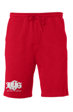 Load image into Gallery viewer, DCYG BOLD White Logo Red Black and Blue Midweight Fleece Shorts