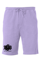 Load image into Gallery viewer, DCYG BOLD Black White Lavender and Yellow Midweight Fleece Shorts