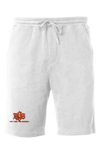 Load image into Gallery viewer, DCYG BOLD Red Logo Yellow White and Mint Green Midweight Fleece Shorts