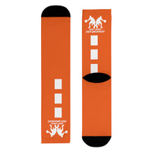 Load image into Gallery viewer, DCYG Dbl Basketball Players Orange & Grey Crew Socks (EU)