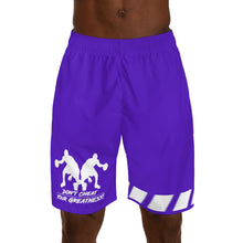 Load image into Gallery viewer, DCYG Dbl Basketball Players Neon Purple & White Men's Shorts