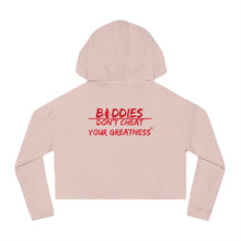 Load image into Gallery viewer, DCYG FX Baddies Red Logo Women’s Cropped Hooded Sweatshirt