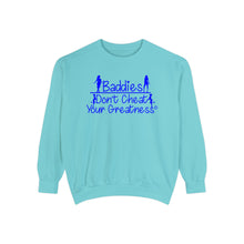 Load image into Gallery viewer, DCYG 24SX Baddies Blue Logo Garment-Dyed Sweatshirt