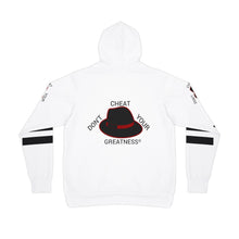 Load image into Gallery viewer, DCYG Black & Red Fedora Athletic Hoodie (AOP)