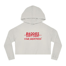 Load image into Gallery viewer, DCYG FX Baddies Red Logo Women’s Cropped Hooded Sweatshirt