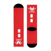 Load image into Gallery viewer, DCYG Dbl Basketball Players White & Red Crew Socks (EU)