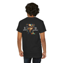 Load image into Gallery viewer, Blk Woman ,Multicolor Scarf & White Unisex Heavy Cotton Tee