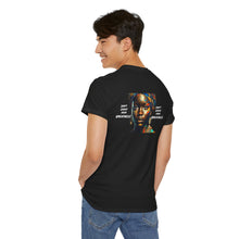 Load image into Gallery viewer, Blk Woman ,Multicolor Scarf & White Unisex Heavy Cotton Tee