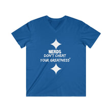 Load image into Gallery viewer, DCYG NERDS White Logo Fitted V-Neck Short Sleeve Tee