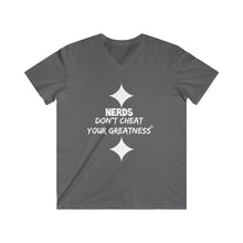 Load image into Gallery viewer, DCYG NERDS White Logo Fitted V-Neck Short Sleeve Tee